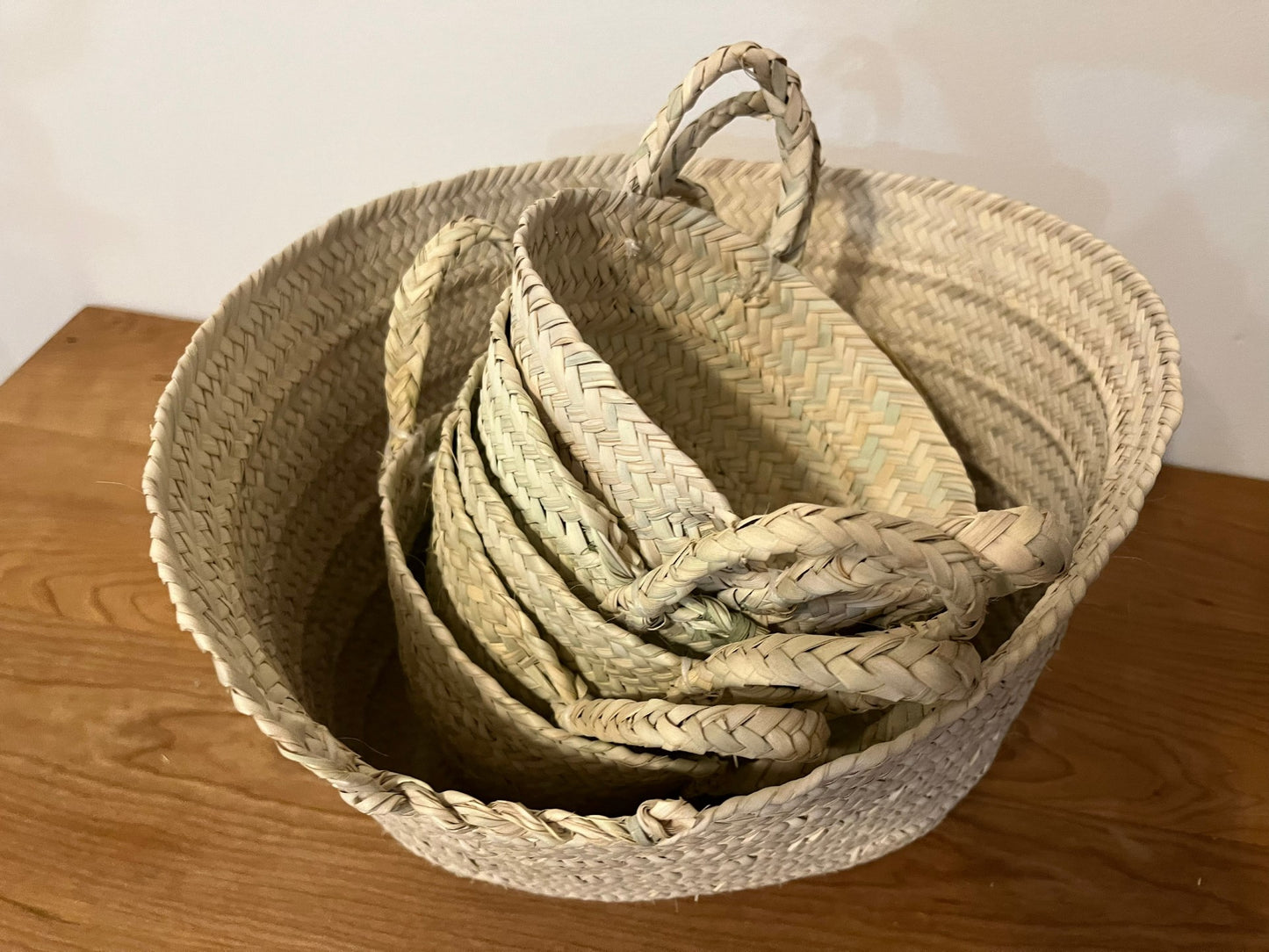Palm leaf storage bask