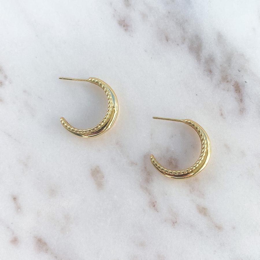 Boucles d'oreilles Delmo en argent sterling .925 plaqués Or 18 carats
