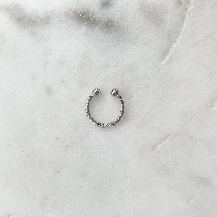Twisted Ear Cuff - Silver