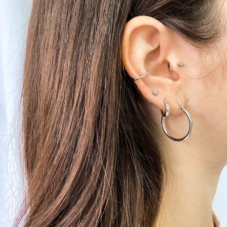 Twisted Ear Cuff - Silver
