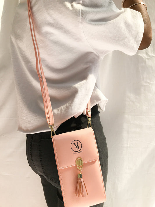 Vegan-Rosé leather shoulder bag