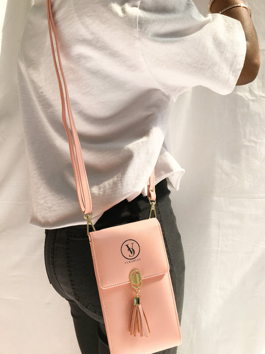 Sac à bandoulière en cuir vegan-Rosé