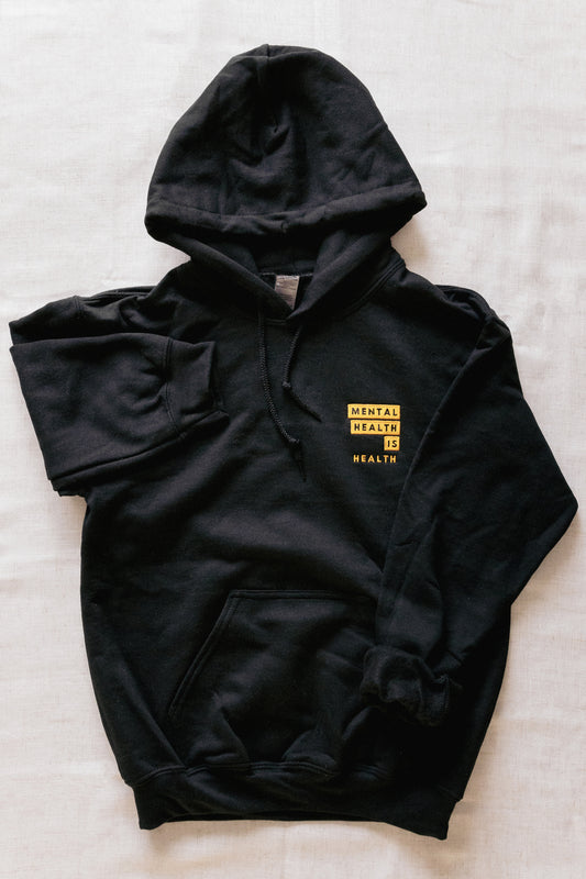 Hoodie à capuche unisexe brodé-Noir