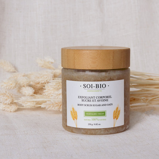 Exfoliant corporel à l'avoine et sucre de canne