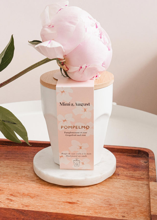 bougie pamplemousse et rose