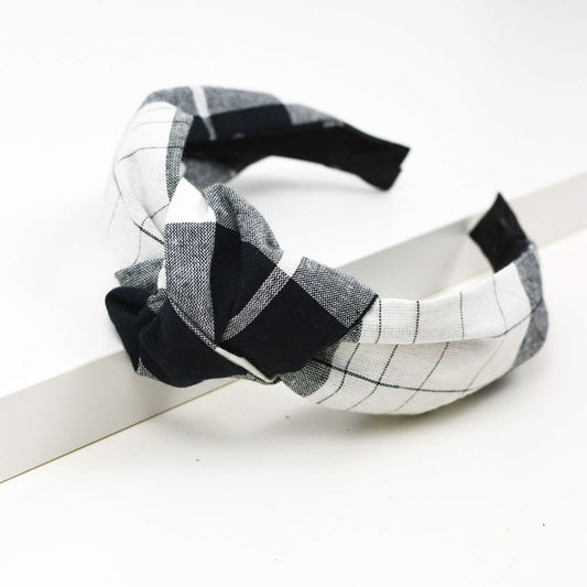 White and Black Knotted headband 